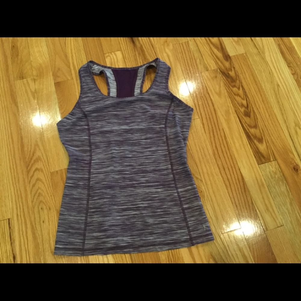 Danskin Now, (4-6), fitted purple sleeveless active wear top DP